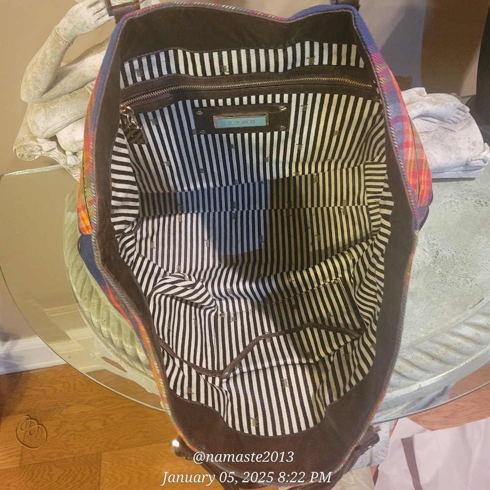 L.A.M.B. Gwen Stefani Plaid Leather  Satchel Shoulder Bag Designer Celebrity  75 - Picture 10 of 15